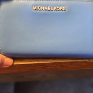 Michael Kors Wedgewood Blue Wallet 6.5" X 4"